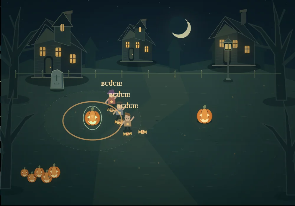 Opanowana dynia straszy trzech mieszkańców jednocześnie w HALLOWEEN: BOO!