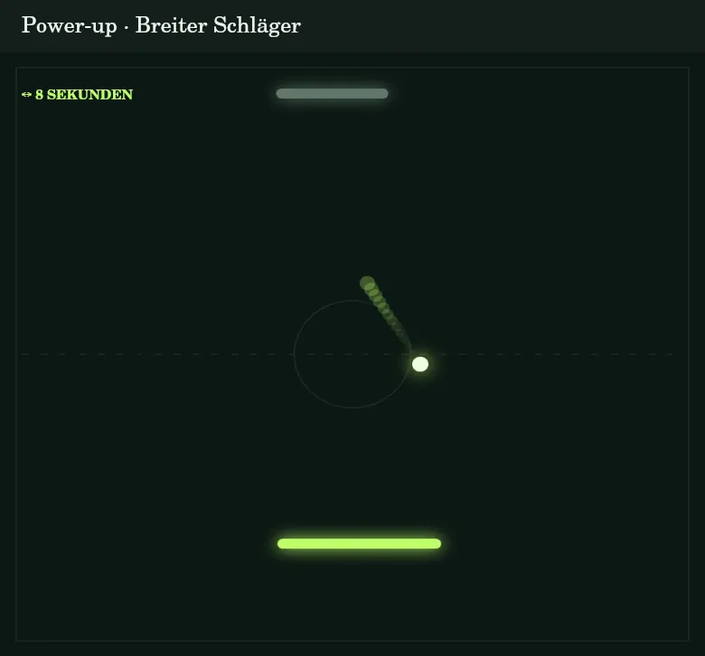 PONG-Power-up Breiter Schläger mit vergrößerter Trefferfläche für acht Sekunden.