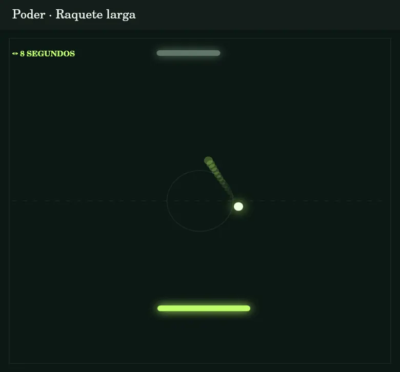 A raquete larga oferece uma vantagem temporária para você.