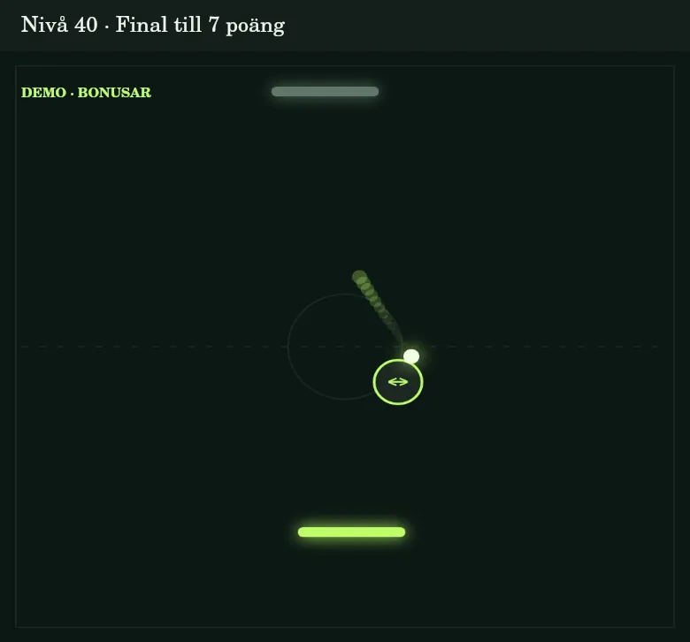 Nivå-40-demon visar final och bonusar; bolleffekter börjar på 50.