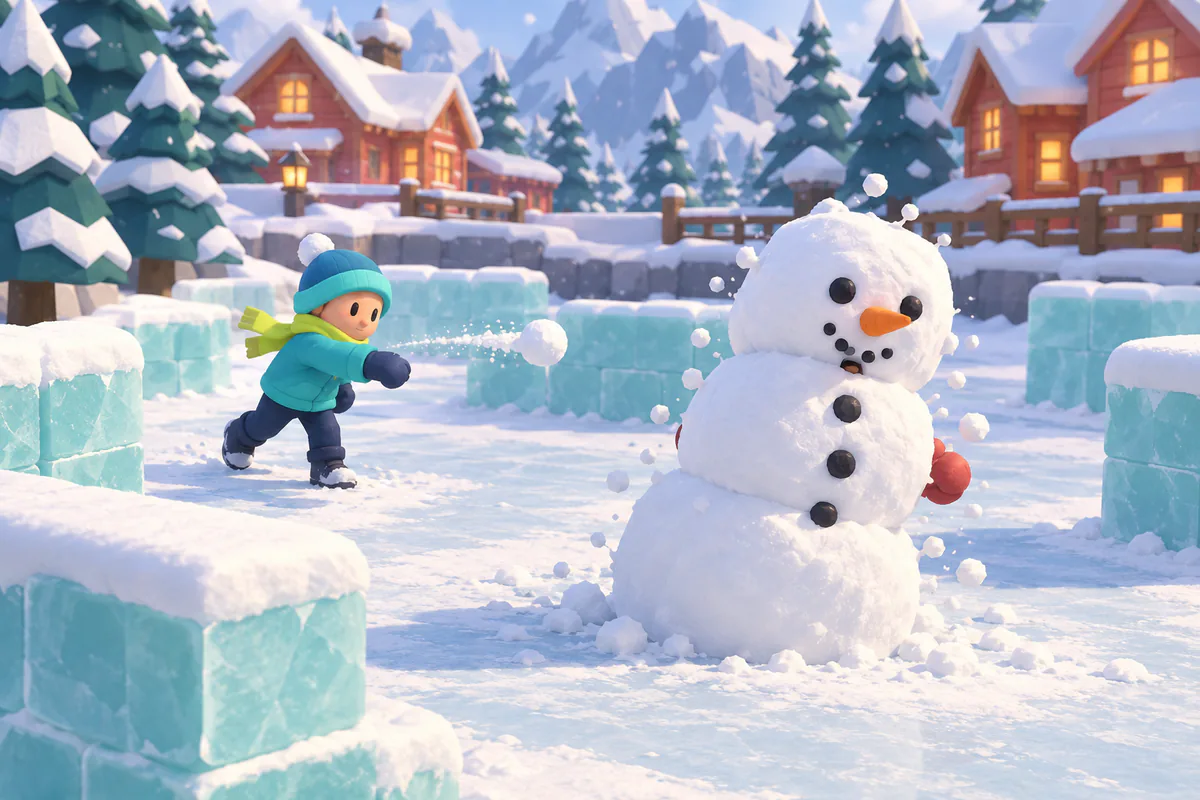 Ilustración: rival derrotado convertido en muñeco de nieve